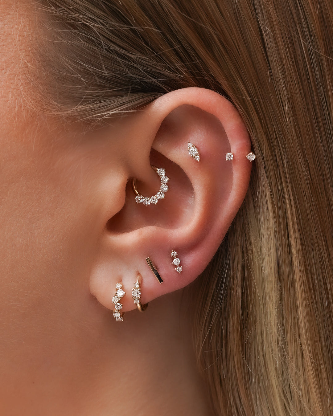 Forward helix piercing