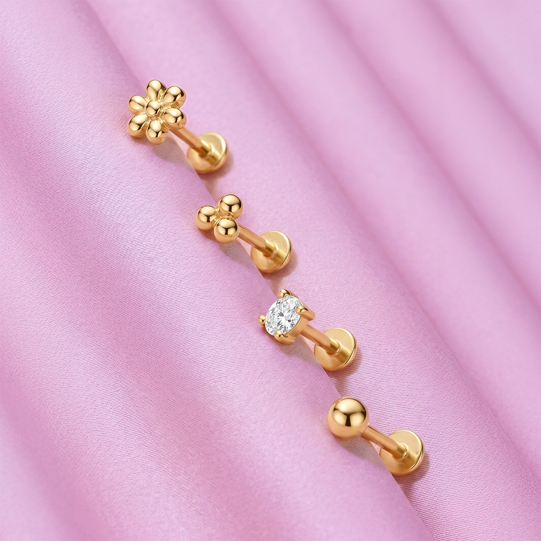 Oval Flatback Stud Earring