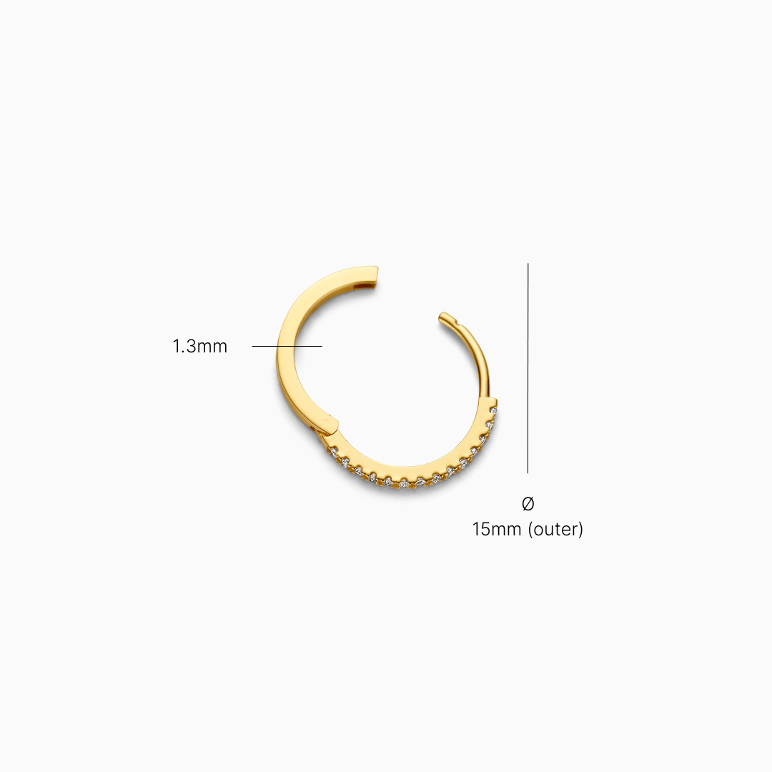 Single Diamond Huggie (15mm)