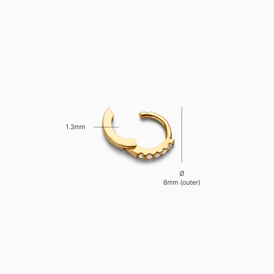 Single Diamond Huggie (8mm)