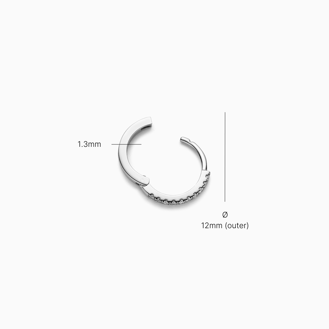 Single Diamond Huggie (12mm)