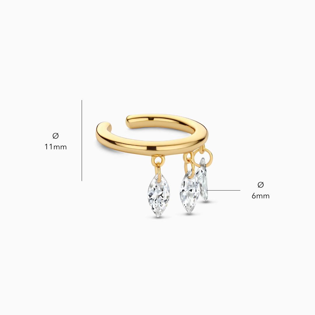 Floating Marquise Ear Cuff