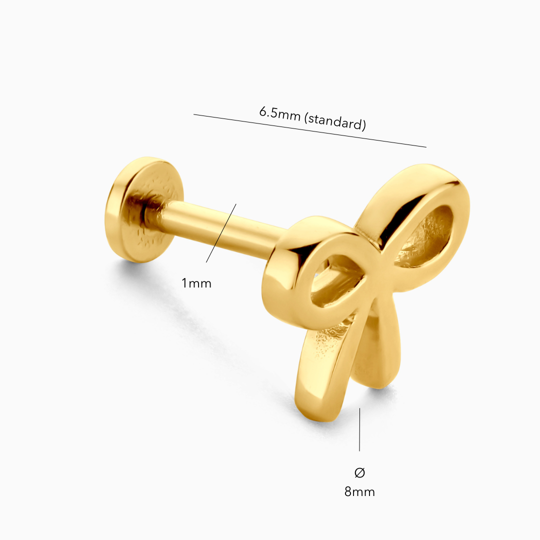 Bow Flatback Stud Earring
