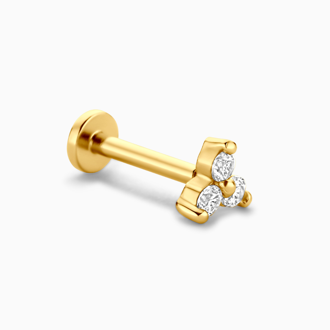 Lotus Flatback Stud Earring