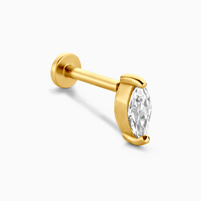 Marquise Flatback Stud Earring