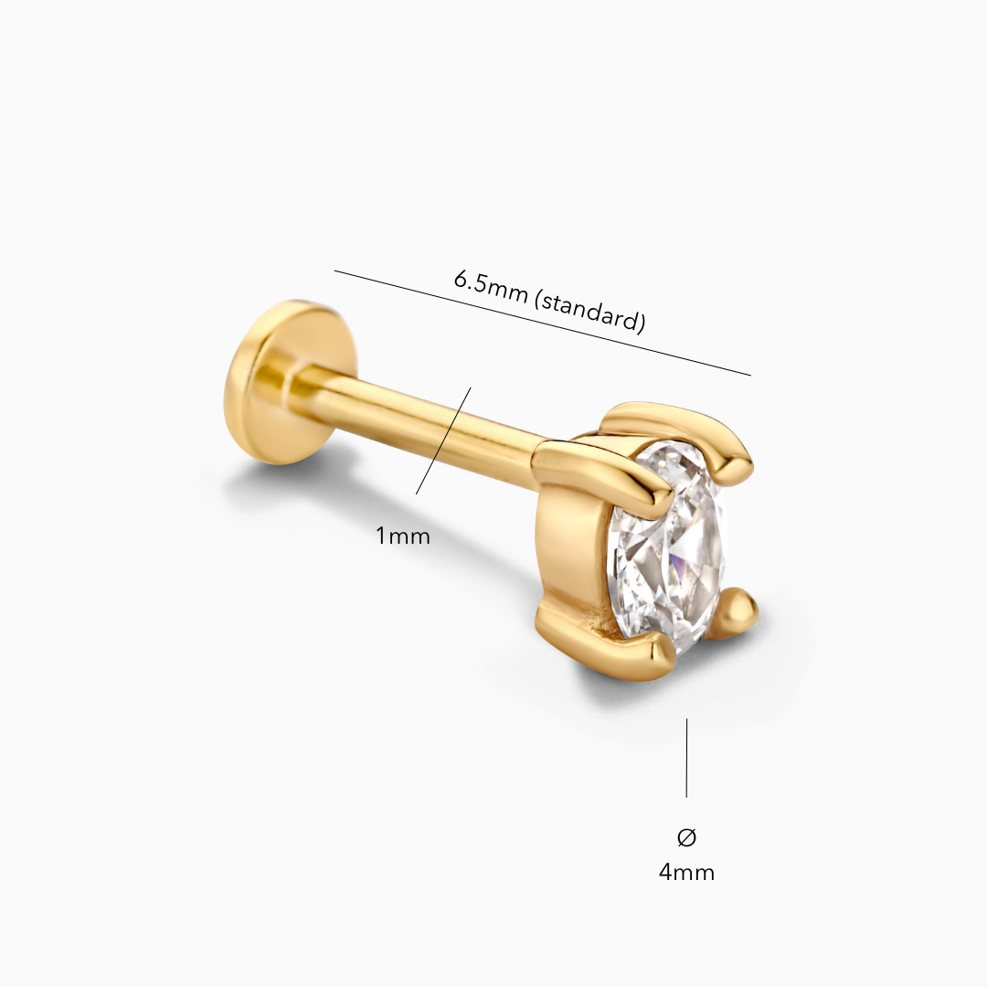 Oval Flatback Stud Earring