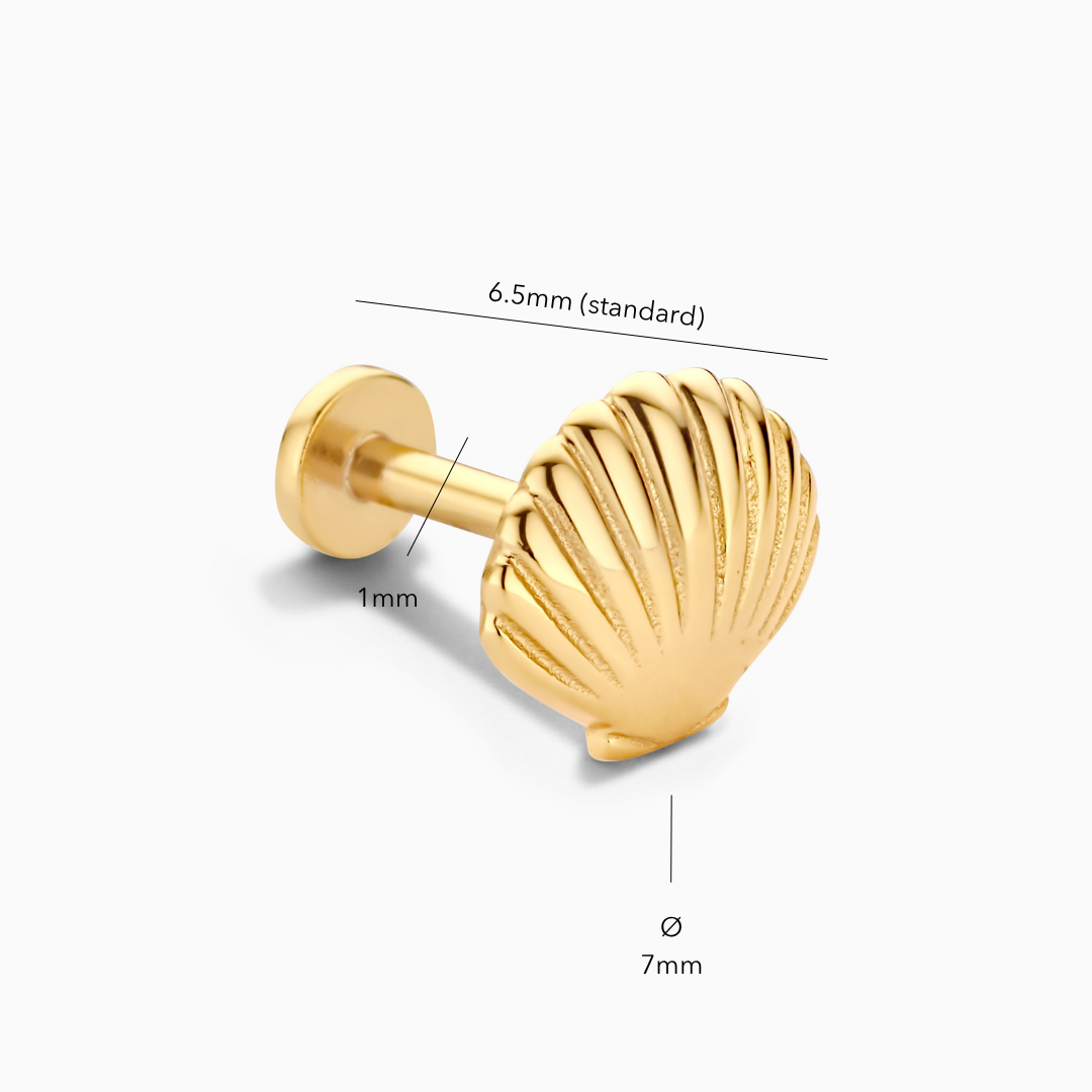 Shell Flatback Stud Earring