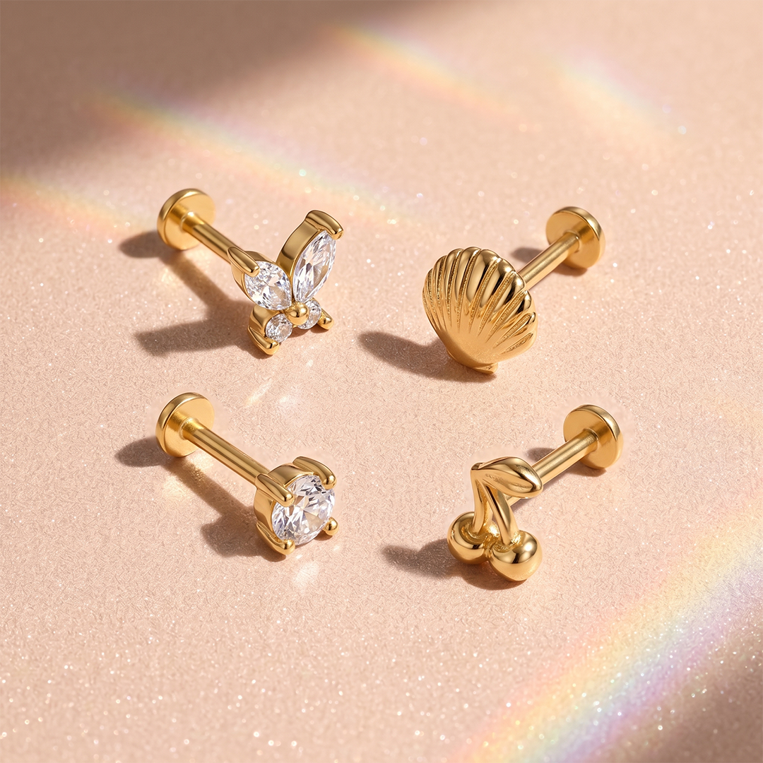 Butterfly Flatback Stud Earring