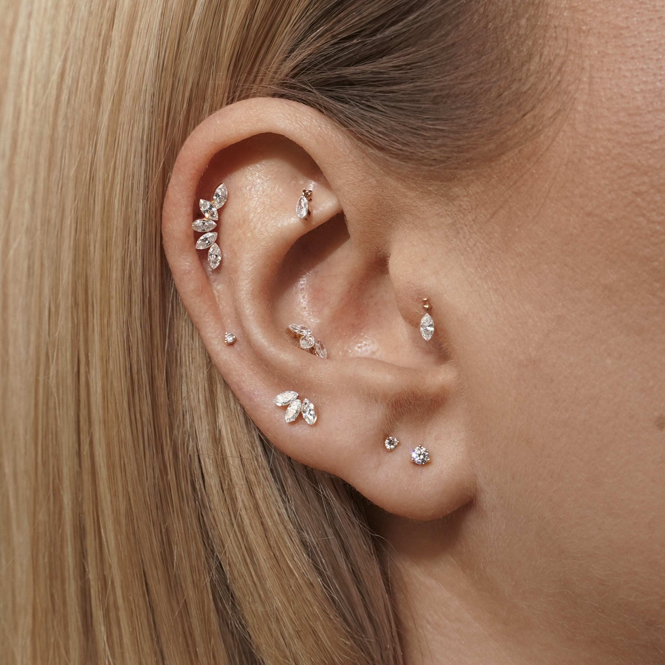 Diamond Floating Marquise Piercing