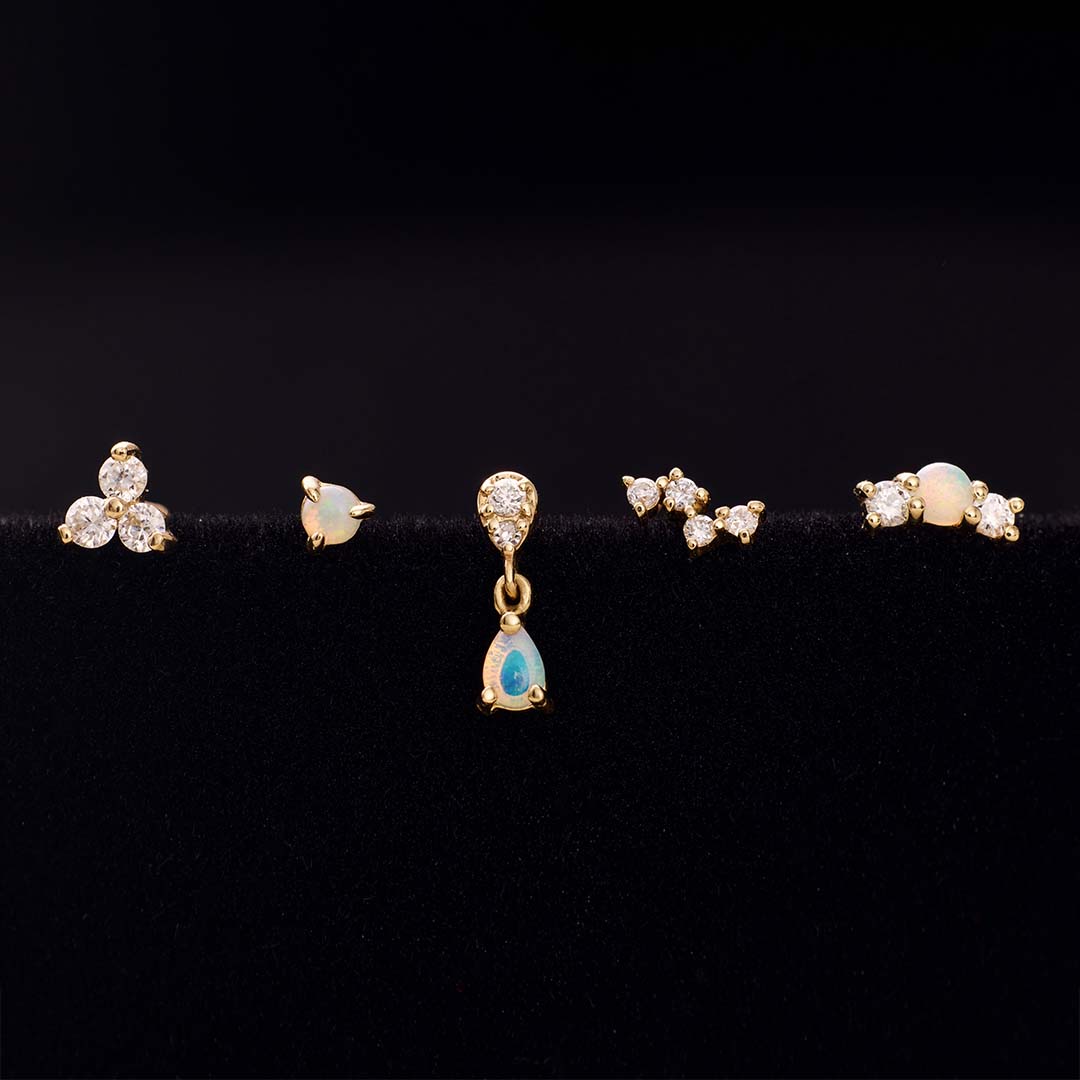 Opal & Diamond Piercing