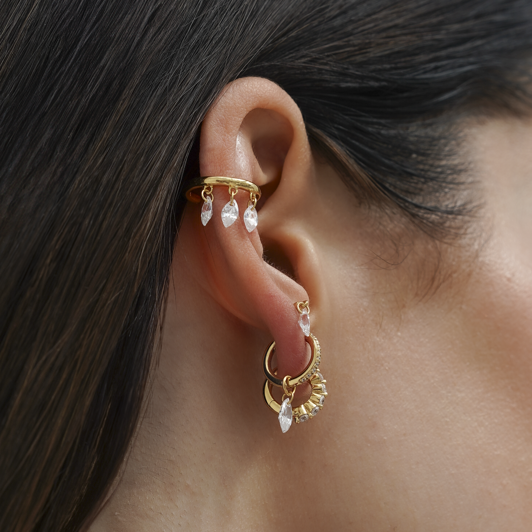 Floating Marquise Ear Cuff