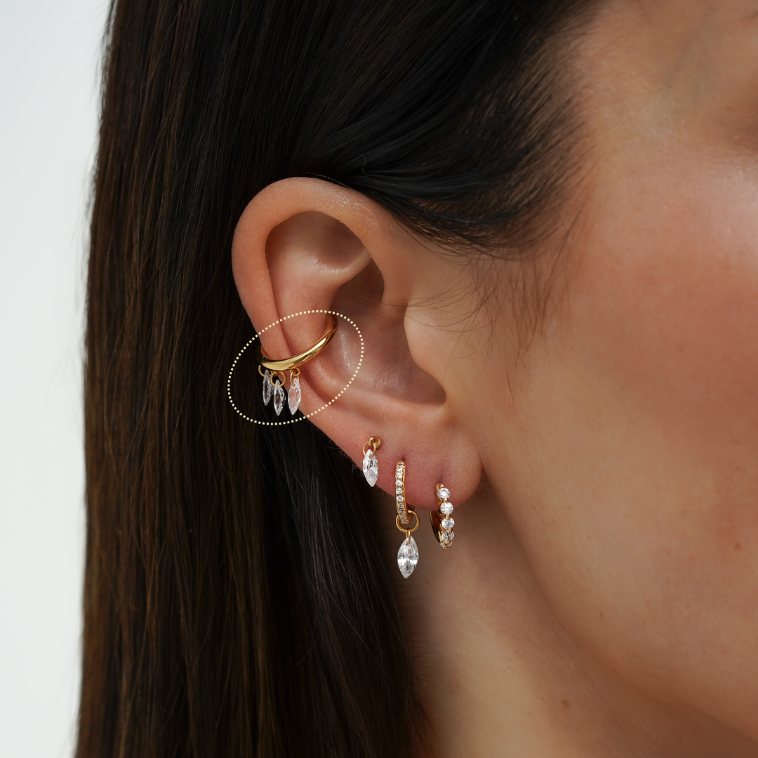 Floating Marquise Ear Cuff
